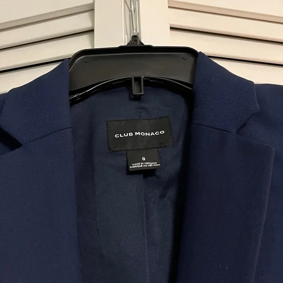 NWOT Club Monaco Midnight Blue Blazer, size 0, pockets, wool blend, stunning - Picture 4 of 11